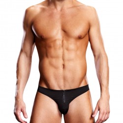 Blueline Performance Microfiber Zip-Up Sports Brief Black